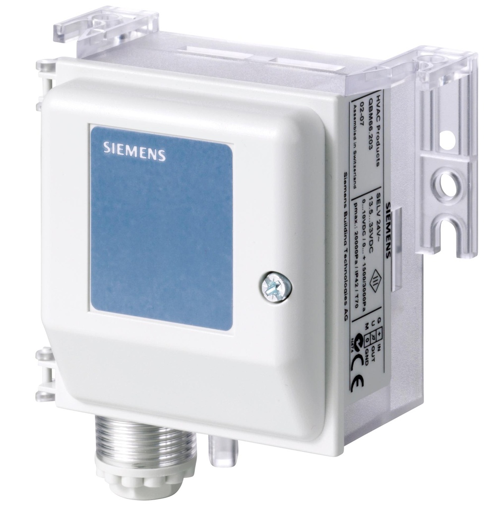 Differential pressure sensor, 0…1000 Pa, 0…1500 Pa, 0…3000 Pa