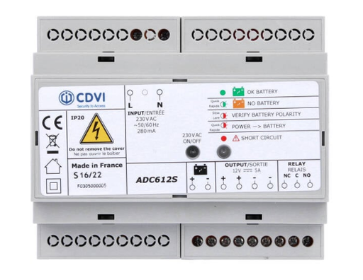 [ADC612S] Alim sec. 12VDC 5A - rail DIN